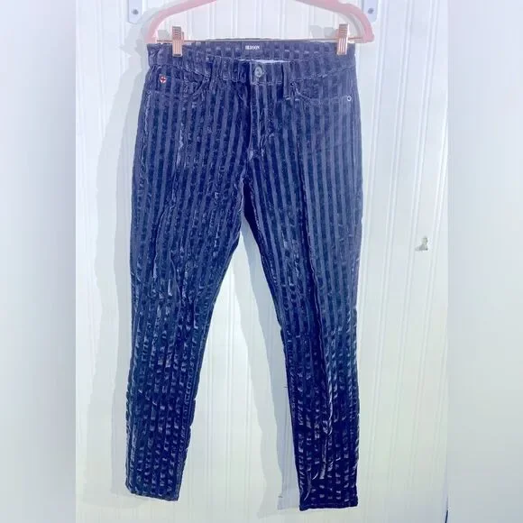 Hudson Velvet Stripe Pants Sz 27 - Picture 2 of 5